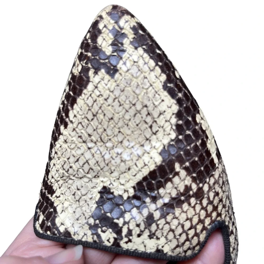 Italian Snakeskin Pointed Toe Loafers Leather Flats Mercanti Fiorentini 8